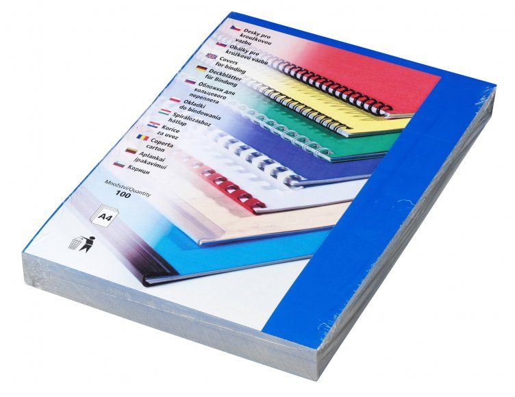 Zadní desky Chromolux - leštěný karton 250 g, modrý A4 (100 ks)