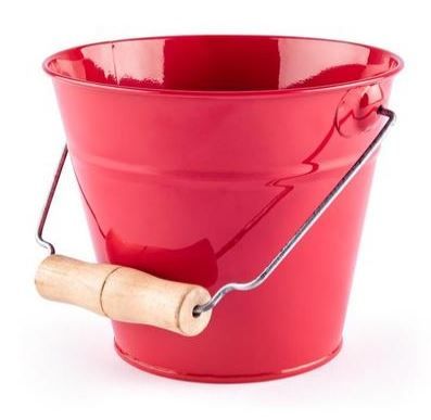 Zahradní kyblík - červený, kov