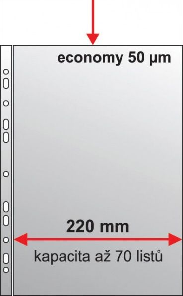 Průhledný obal A4 U MAXI eurozávěs 50my 50ks
