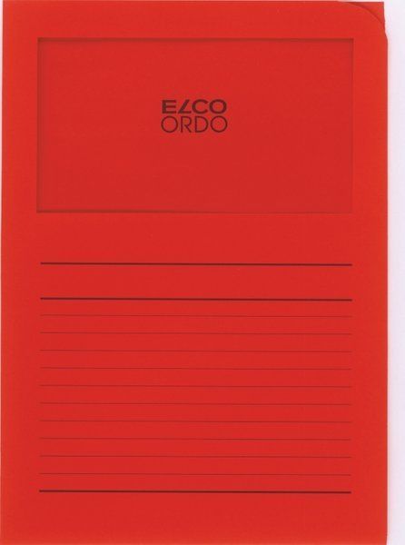 Zakládací složka ELCO Ordo s oknem a potiskem A4 1 ks - červená