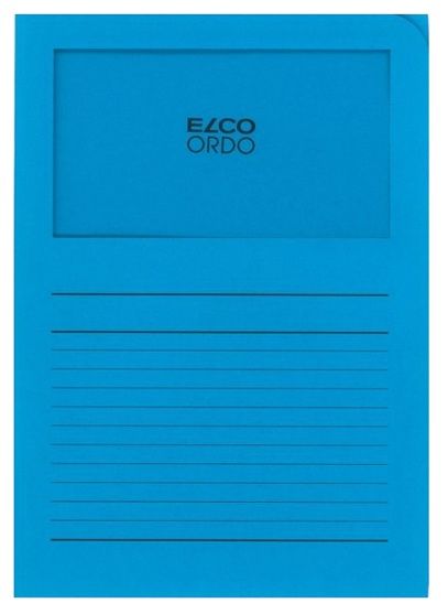Elco Zakládací obal L s okénkem - A4, papírový, modrý, 1 ks