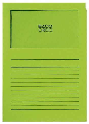 Obrázek produktu: Zakládací složka ELCO Ordo s oknem a potiskem A4 1 ks - zelená