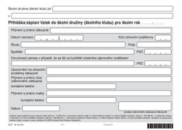 Obrázek produktu: Zápisní lístek do školní družiny