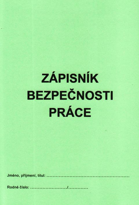 Obrázek produktu: Zápisník bezpečnosti práce