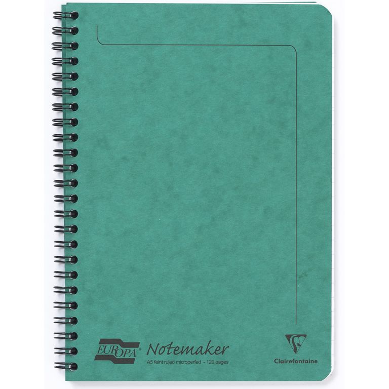 Clairefontaine Europa - kroužkový blok - A5, 60 l., linkovaný, zelený
