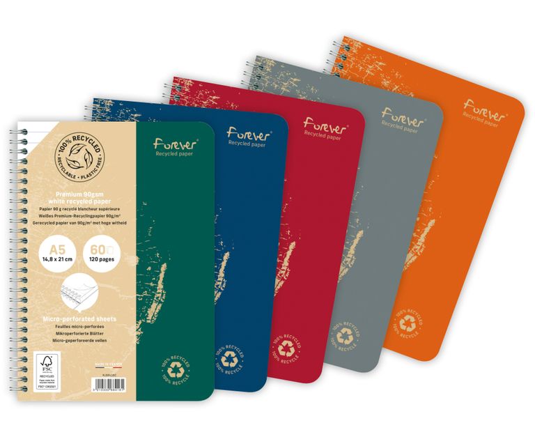 Kroužkový zápisník Forever - A5, linkovaný, 60 listů