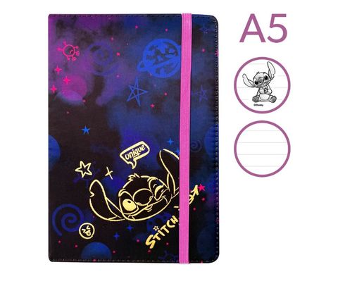 Obrázek produktu: Zápisník s gumičkou Colorino A5, 80 g, 80 l., linkovaný - Stitch Gold 1