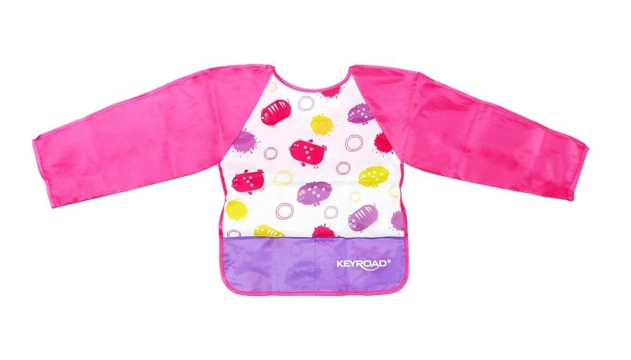 Zástěra na výtvarnou výchovu KEYROAD s rukávy - růžová
