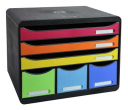 Obrázek produktu: Zásuvkový box Plus duhový, plastový, 6 přihrádek