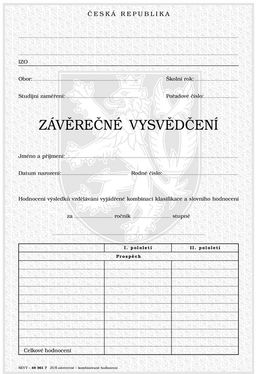 Obrázek produktu: Závěrečné vysvědčení pro ZUŠ - kombinované