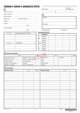 Obrázek produktu: Záznam o zdraví a nemocech dítěte