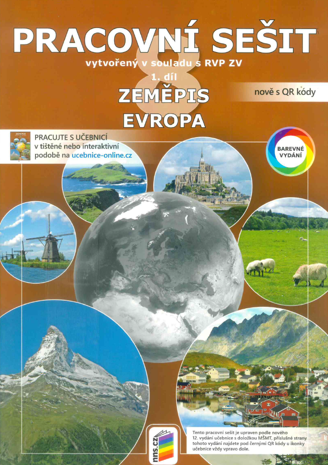 Zeměpis 8.r. ZŠ 1. díl - Pracovní sešit - Evropa v souladu s RVP ZV (barevný)