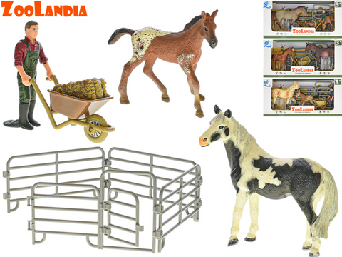 Obrázek produktu: Zoolandia kůň s hříbětem a doplňky, mix druhů