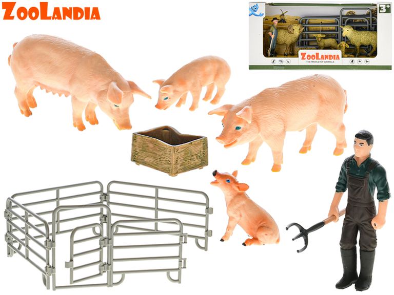 Zoolandia zvířátko farma s mláďaty a doplňky, mix druhů