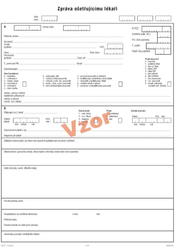 Zpráva ošetřujícímu lékaři
