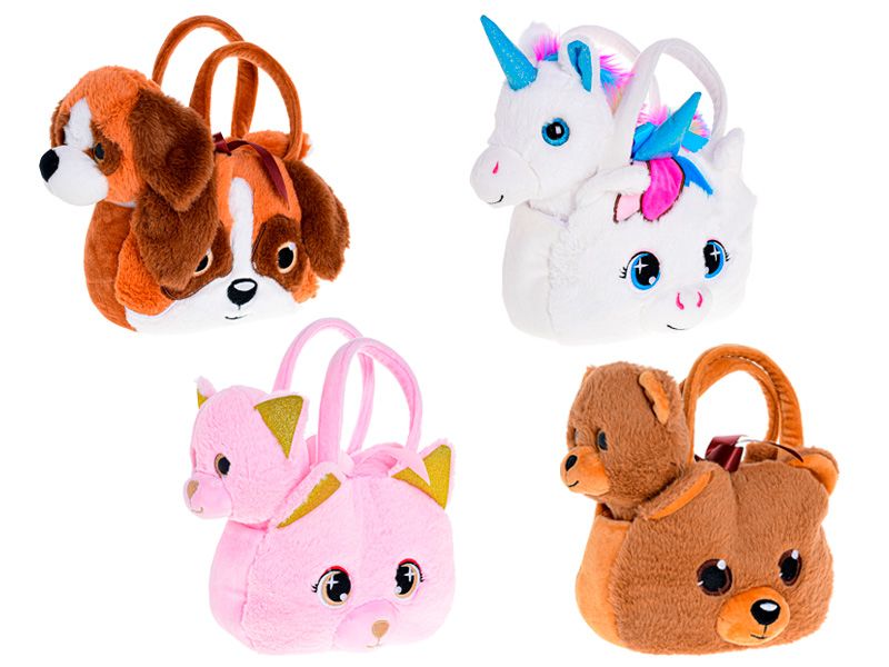 Zvířátko plyšové v kabelce 15 x 20 cm, mix druhů