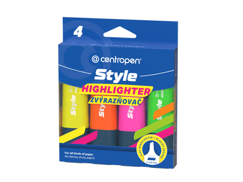 Obrázek produktu: Zvýrazňovač Centropen 6252 STYLE FLUO - sada 4 barev