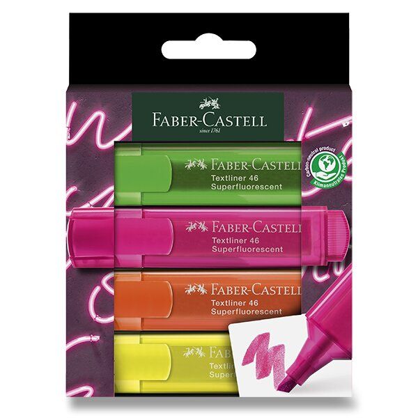 Zvýrazňovač Faber-Castell Textliner 46 Neon sada 8 barev Faber-Castell