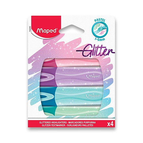 Zvýrazňovač Fluo Peps Classic Glitter souprava 4ks Maped