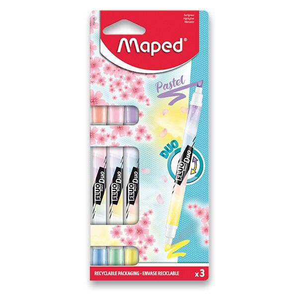 Maped Fluo Peps Duo Pastel sada 3 ks 34128
