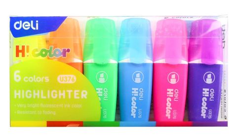 Obrázek produktu: Zvýrazňovač mini DELI neon - sada 6 barev