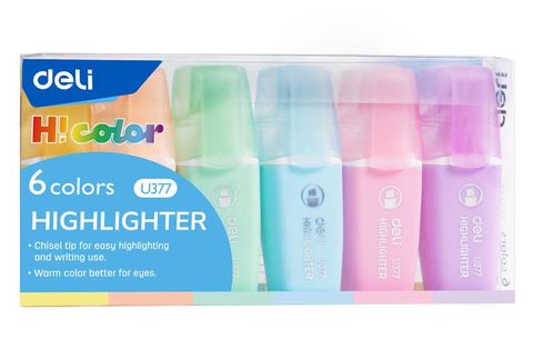 Obrázek produktu: Zvýrazňovač mini DELI pastel - sada 6 barev