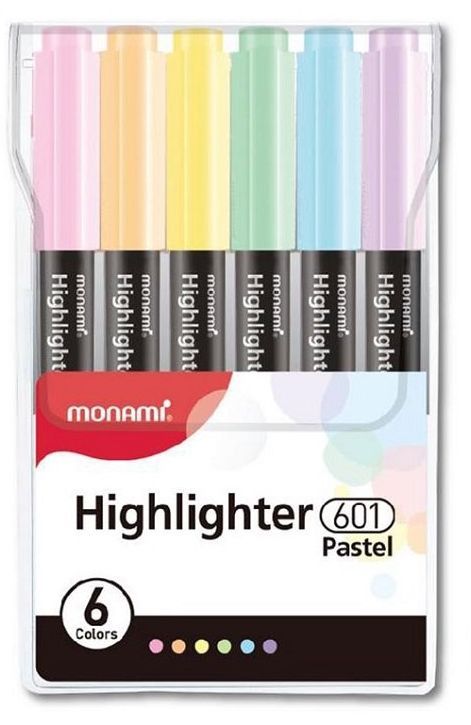 Obrázek produktu: Zvýrazňovač Monami 601 pastel - sada 6 barev