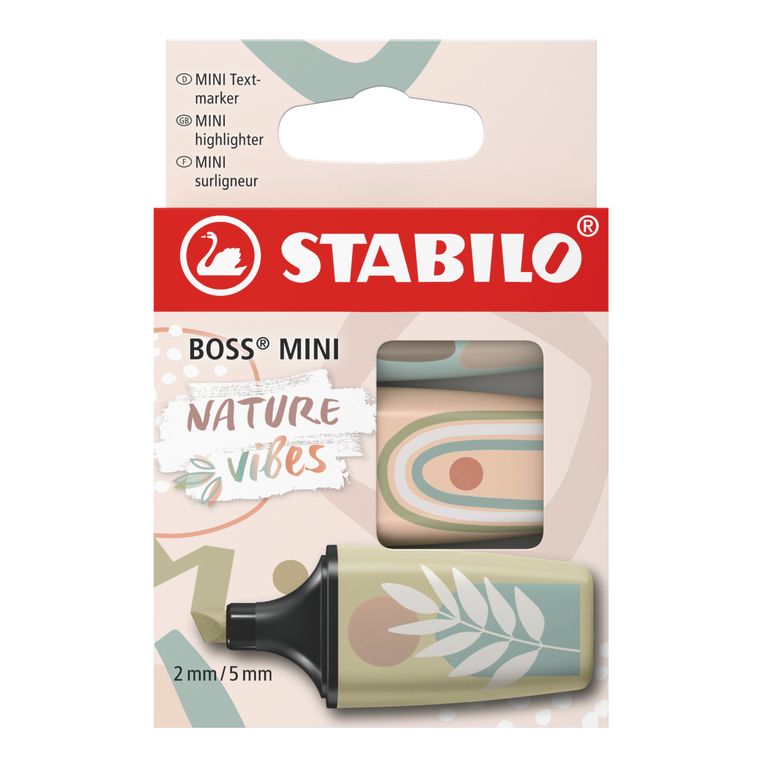 Zvýrazňovač STABILO BOSS MINI Naturevibes - sada 3 barev