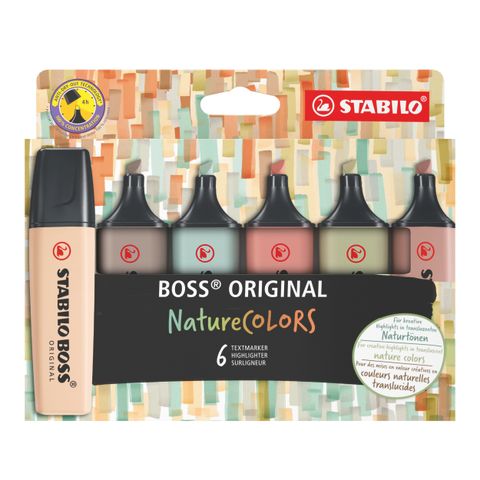 Obrázek produktu: Zvýrazňovač STABILO BOSS ORIGINAL NatureCOLORS - sada 6 barev