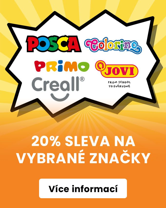 Sleva 20% na vybrané značky výtvarných potřeb
